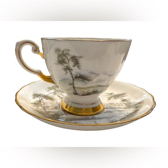 Vintage Royal Tuscan Tea Cup & Saucer Fine English Bone China Rare Olympus - Picture 1 of 7